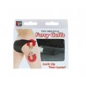 Металлические наручники с чёрной меховой опушкой - Dream Toys - купить с доставкой в Череповце