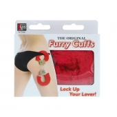 Металлические наручники с красной меховой опушкой METAL HANDCUFF WITH PLUSH RED - Dream Toys - купить с доставкой в Череповце