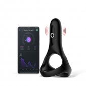 Черное виброкольцо Magic Motion Rise с подхватом мошонки - Magic Motion - в Череповце купить с доставкой