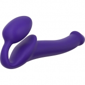 Фиолетовый безремневой страпон Silicone Bendable Strap-On - size S - Strap-on-me - купить с доставкой в Череповце