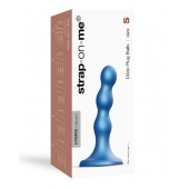 Голубая насадка Strap-On-Me Dildo Plug Balls size S - Strap-on-me - купить с доставкой в Череповце