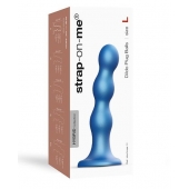 Голубая насадка Strap-On-Me Dildo Plug Balls size L - Strap-on-me - купить с доставкой в Череповце
