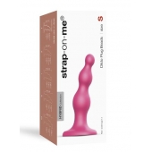 Розовая насадка Strap-On-Me Dildo Plug Beads size S - Strap-on-me - купить с доставкой в Череповце