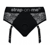 Черные трусики для насадок Diva Lingerie Harness - size S - Strap-on-me - купить с доставкой в Череповце