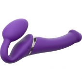 Фиолетовый безремневой вибрострапон Vibrating Bendable Strap-On - size L - Strap-on-me - купить с доставкой в Череповце