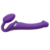 Фиолетовый безремневой вибрострапон Vibrating Bendable Strap-On - size L - Strap-on-me - купить с доставкой в Череповце