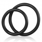 Набор из двух черных силиконовых колец разного диаметра SILICONE COCK RING SET - BlueLine - в Череповце купить с доставкой