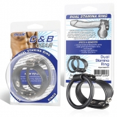 Двойное кольцо выносливости на пенис DUAL STAMINA RING - BlueLine - в Череповце купить с доставкой