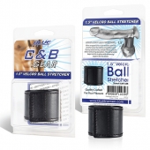 Хомут-утяжка для мошонки из искусственной кожи на липучке VELCRO BALL STRETCHER- 4 см. - BlueLine - в Череповце купить с доставкой