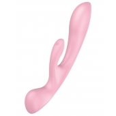 Розовый двусторонний вибратор-кролик Triple Oh - Satisfyer
