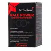 Капсулы для мужчин Erotichard male power с пантогематогеном - 20 капсул (0,370 гр.) - Erotic Hard - купить с доставкой в Череповце