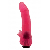 Розовая насадка для страпона с клиторальными лепестками - 18,5 см. - LOVETOY (А-Полимер) - купить с доставкой в Череповце