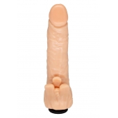 Телесная гелевая насадка-фаллос с клиторальными лепестками - 18,5 см. - LOVETOY (А-Полимер) - купить с доставкой в Череповце
