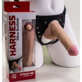 Страпон Harness из двух предметов: трусики с плугом и насадка-фаллос - 17 см. - LOVETOY (А-Полимер) - купить с доставкой в Череповце