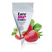 Съедобное согревающее массажное масло Love Me Tender Strawberry с ароматом клубники - 10 мл. - Love to Love - купить с доставкой в Череповце