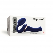 Синий безремневой страпон Multi Orgasm Size S с клиторальной стимуляцией - Strap-on-me - купить с доставкой в Череповце