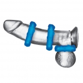Комплект из трех голубых эрекционных колец 3-Pack Ribbed Rider Cock Ring Set - BlueLine - в Череповце купить с доставкой