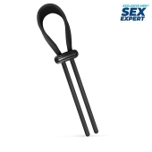 Черный ремень-лассо для усиления эрекции - Sex Expert - в Череповце купить с доставкой