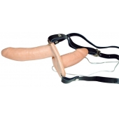 Телесный женский страпон с вагинальной пробкой Strap-On Duo - 15 см. - Orion - купить с доставкой в Череповце
