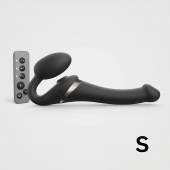 Черный безремневой страпон Multi Orgasm Size S с клиторальной стимуляцией - Strap-on-me - купить с доставкой в Череповце
