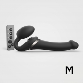 Черный безремневой страпон Multi Orgasm Size M с клиторальной стимуляцией - Strap-on-me - купить с доставкой в Череповце