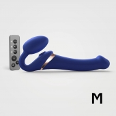 Синий безремневой страпон Multi Orgasm Size M с клиторальной стимуляцией - Strap-on-me - купить с доставкой в Череповце