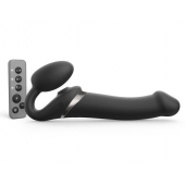 Черный безремневой страпон Multi Orgasm Size L с клиторальной стимуляцией - Strap-on-me - купить с доставкой в Череповце