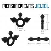 Черное эрекционное кольцо с крыльями Rooster Jeliel Angel - Velv or - в Череповце купить с доставкой