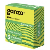 Ультратонкие презервативы Ganzo Ultra thin - 3 шт. - Ganzo - купить с доставкой в Череповце