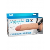 Полый страпон на ремнях 8’’ Hollow Silicone Strap-on - Pipedream - купить с доставкой в Череповце