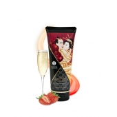 Массажный крем для тела с ароматом клубники и шампанского Sparkling Strawberry Wine - 200 мл. - Shunga - купить с доставкой в Череповце