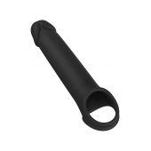 Черная насадка-удлинитель с вибрацией Vibrating Extender With Remote - Dream Toys - в Череповце купить с доставкой