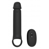 Черная насадка-удлинитель с вибрацией Vibrating Extender With Remote - Dream Toys - в Череповце купить с доставкой