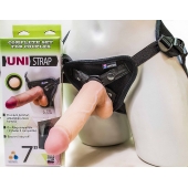 Страпон-унисекс с двумя насадками UNI strap 7  Harness - 19 и 16 см. - LOVETOY (А-Полимер) - купить с доставкой в Череповце