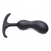 Черный массажер простаты с утяжелителями Premium Silicone Weighted Prostate Plug Medium - 16,3 см. - XR Brands - в Череповце купить с доставкой
