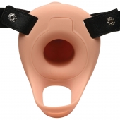 Телесный полый страпон 2  Erection 28X Smooth Vibrating Silicone Penis Sheath - 16 см. - XR Brands - купить с доставкой в Череповце