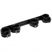 Черная распорка с манжетами для рук и ног Deluxe Rigid Spreader Bar - XR Brands - купить с доставкой в Череповце