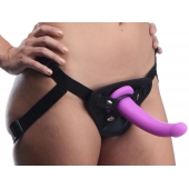 Лиловый поясной страпон Navigator Silicone G-Spot Dildo with Harness - 17,8 см. - XR Brands - купить с доставкой в Череповце