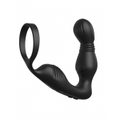 Черный вибростимулятор простаты с эрекционным кольцом Ass-Gasm Pro P-Spot Milker - Pipedream - в Череповце купить с доставкой