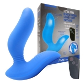 Синий вибромассажер простаты 3,5’’ Remote Control Curve P-spot Massager - 12 см. - Erokay - в Череповце купить с доставкой