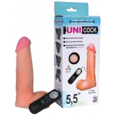 Фаллическая насадка Харнесс UNICOCK 5,5  с вибрацией - 17 см. - LOVETOY (А-Полимер) - купить с доставкой в Череповце