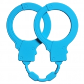 Голубые силиконовые наручники Stretchy Cuffs Turquoise - Lola Games - купить с доставкой в Череповце