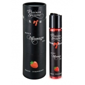 Массажное масло с ароматом клубники Huile de Massage Gourmande Fraise des Bois - 59 мл. - Plaisir Secret - купить с доставкой в Череповце