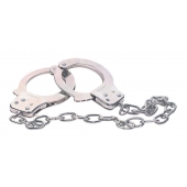 Наручники из металла с длинной цепочкой CHROME HANDCUFFS METAL HANDCUFFS W. KEY - NMC - купить с доставкой в Череповце