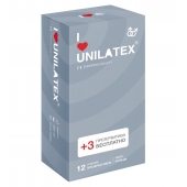 Презервативы с рёбрами Unilatex Ribbed - 12 шт. + 3 шт. в подарок - Unilatex - купить с доставкой в Череповце