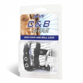 Утяжка на пенис на замочке Duo Cock And Ball Lock - BlueLine - купить с доставкой в Череповце
