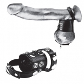 Утяжка на пенис и мошонку Cock Ring With 1.5  Ball Stretcher And Optional Weight Ring - BlueLine - купить с доставкой в Череповце