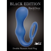 Синее эрекционное кольцо с анальной пробкой Double Pleasure Anal Plug - Lola Games - в Череповце купить с доставкой