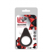 Чёрное эрекционное кольцо LIT-UP SILICONE STIMU RING 1 BLACK - Dream Toys - в Череповце купить с доставкой