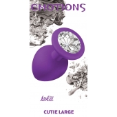 Большая фиолетовая анальная пробка Emotions Cutie Large с прозрачным кристаллом - 10 см. - Lola Games - купить с доставкой в Череповце